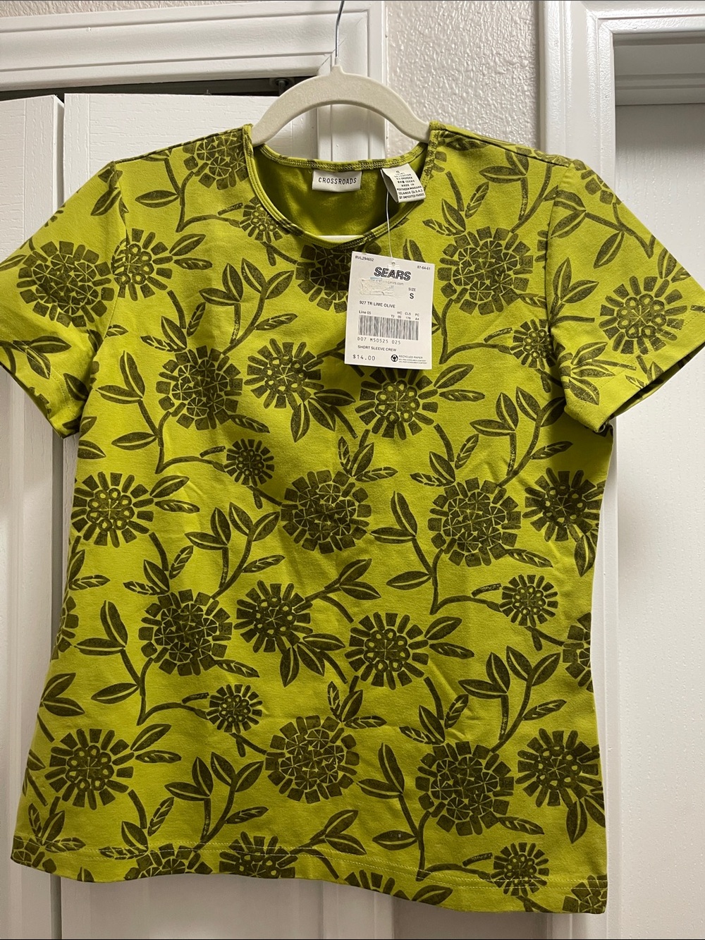 Crossroads Green Floral Print Tee S6/8